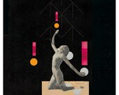 the admirable exercise - art print- mixed media digital collage