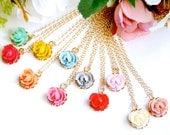 Five Bridesmaids Petite Rose Necklaces