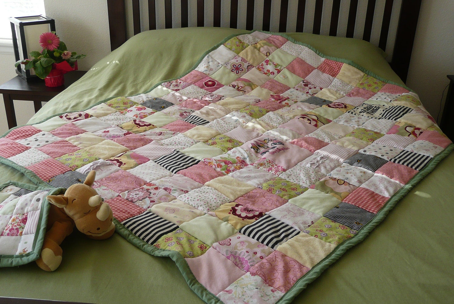 Recycle Your Child's Clothes in a Large Decorative Patchwork Blanket - Made to Order