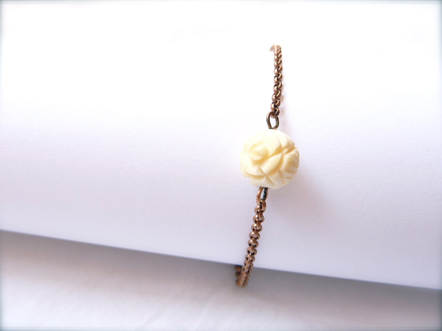 Copper and Rose Bracelet