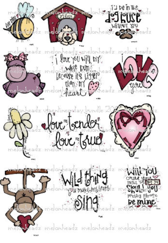 Valentine's day digital stamp bundle