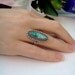Vintage turquoise 925 Native American silver ring Southwest Navajo 1970s
