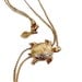 Vintage Turtle Necklace Bolo Lariat Avon Goldtone 1980s