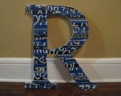 Large Wood Letters-STUNNING-made to order-large mosaic license plate letters-vintage plates-