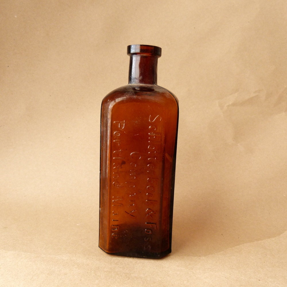 Amber Antique Medicine Apothecary Bottle by TheOpenSesame on Etsy