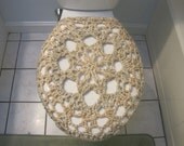 Crochet Toilet Seat Cover, Toilet Seat Cozy - Pearls (TSC1B)