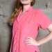 RESERVED FOR CAMILLE 90s Short Sleeved Button Down Womens Blouse w 2 Pockets