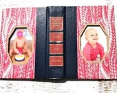 vintage book picture frame.  vintage book cover as unique photo frame. pink, fuchsia. Reader's Digest, 1989.