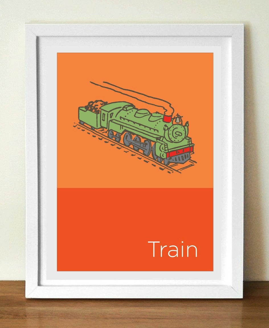 RETRO TRAIN poster print, A3 (11 x 17 in)