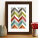 Mid century abstract poster print, CHEVRONS, (A3) artists giclée print