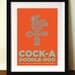 Mid century poster print, 'Cock-a-doodle-doo', A3 giclée print, 'Get up and do something to crow about'