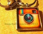 Instagram keychain with small heart lobster claw