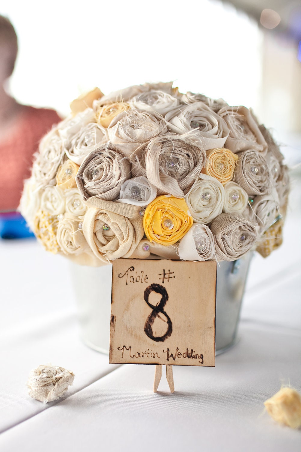 Fabric Flower Bouqet Centerpeice