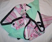 Home Decor Party or Decoration Flag Bunting Banner Spring Time Fresh Butterflies Flowers Colors of Pink Mint Green Black Jewels Sparkles