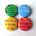 Buddy the Elf Pinback Button Set of 4 Favorite Christmas Movie Quotes Holiday Decor Stocking Stuffer Pins