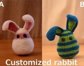Customizable crocheted bunny to customize - Make to order