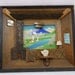 Framed JAPANESE FOLK ART - Mixed Media Collage - View of Mt. Fuji From the Living Room - Vintage Japanese Art