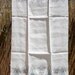Vintage Linen Bath Towel 60s Green Flowers Linen Bath Towel