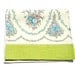 Vintage Linen Bath Towel 60s Green Flowers Linen Bath Towel