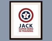 Personalized Superhero in Training Print 8 x 10