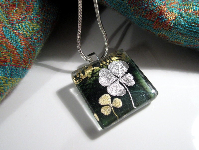Real Four-Leaf Clover Necklace