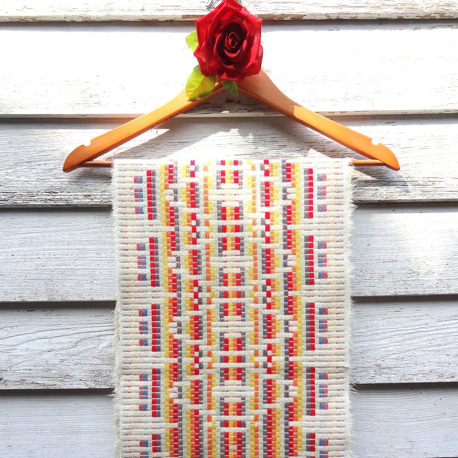 Vintage Global Modern Hippie 1970s Table Runner