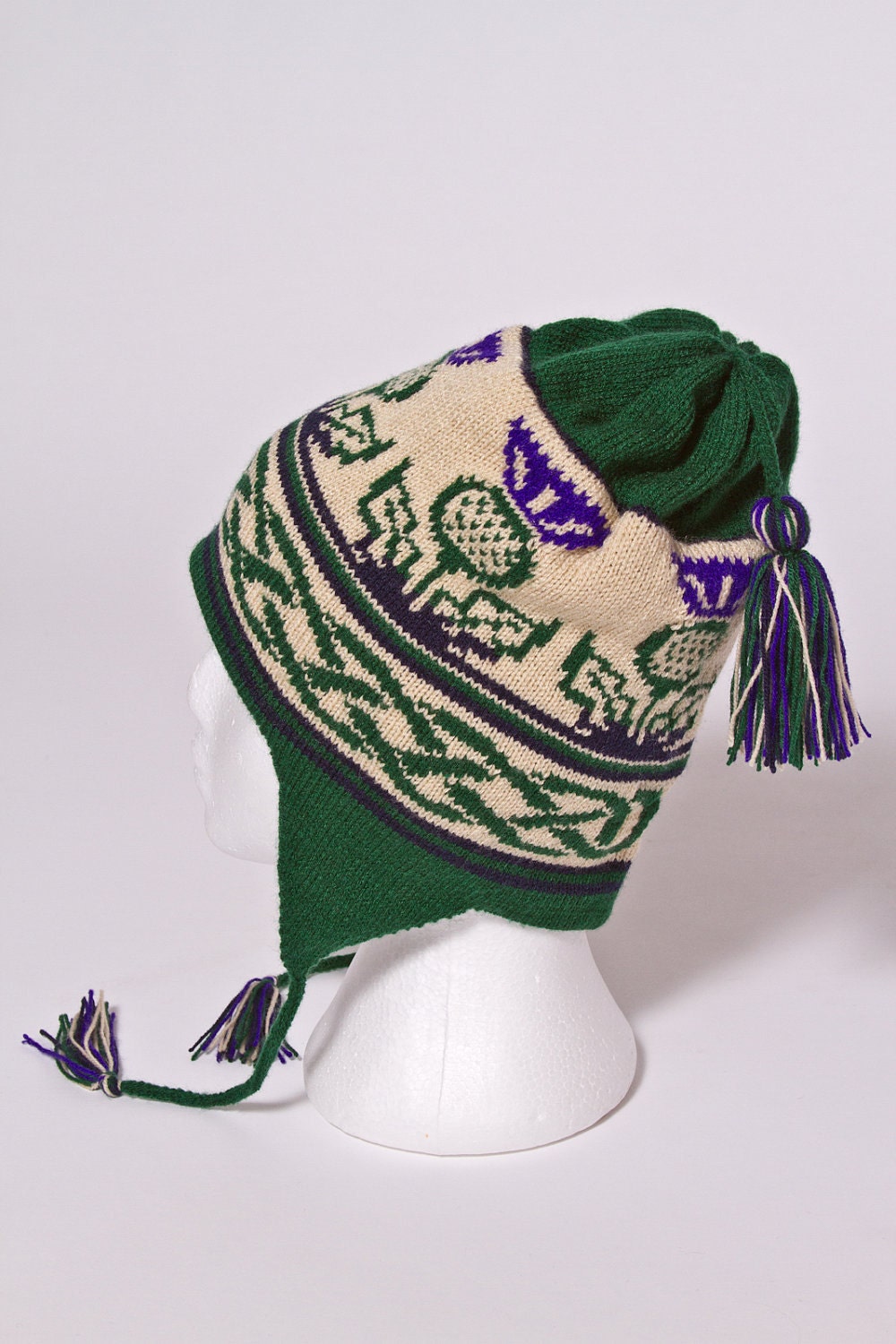 Celtic Thistle ear flap hat