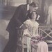 Antique French postcard, photograph, handtinted