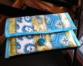 Kindle, Kindle Paperwhite, Kindle Paperwhite 3G Cover - Handmade Quilted Cotton One of a Kind Turquoise