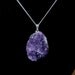 Necklace, Amethyst Druzy Cluster Silver Gemstone Necklace, February Birthstone Jewelry, Natural Stone and Crystal Gemstone Jewelry