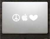 Peace and Love Macbook Decal