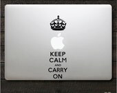 Keep calm and carry on Macbook Decal and iPad Decal