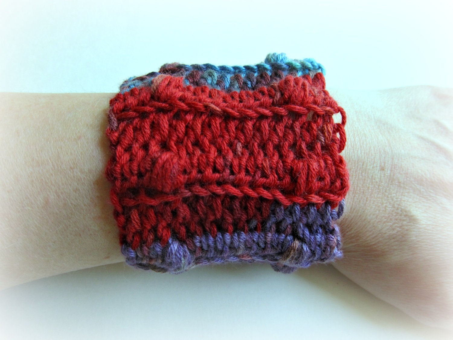 Crocheted bracelet-multi colored Cotton