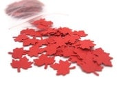 Red Canadian Maple Leaf Confetti: 200 Mini Maple Leaves