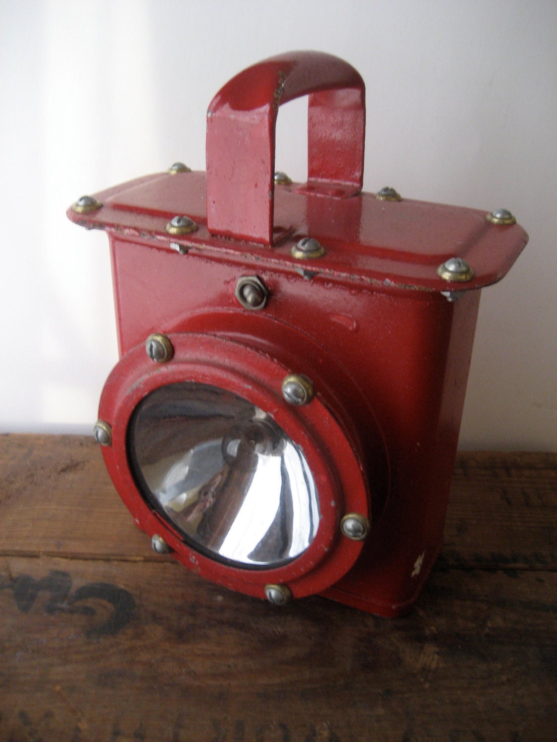RESERVED FOR A-Vintage Red Lantern Delta Firemans - Industrial may be Grether or Harris