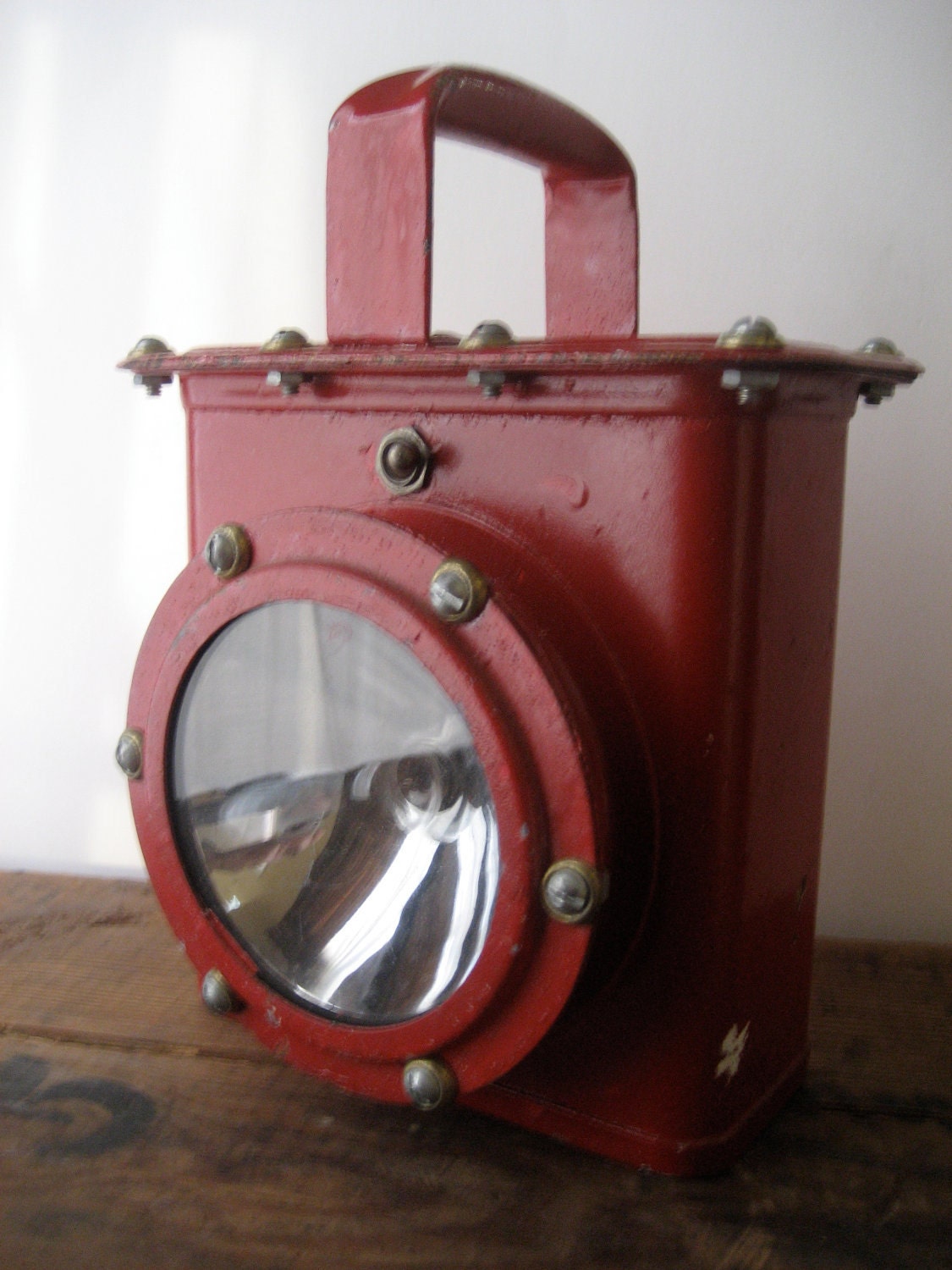 RESERVED FOR A-Vintage Red Lantern Delta Firemans - Industrial may be Grether or Harris