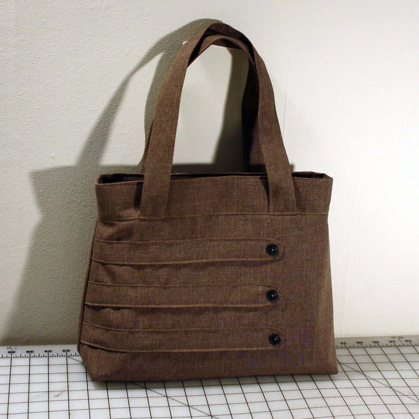 Medium Tote Bag with Decorative Straps in Brown