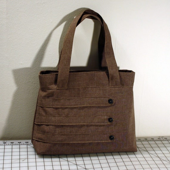 Medium Tote Bag with Decorative Straps in Brown