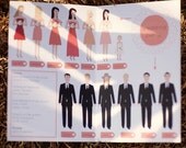 Custom Wedding Program- Wedding Party Illustrations - Classic