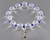 Colon Cancer Awareness Bracelet with Hope Ribbon Charm, with Donation