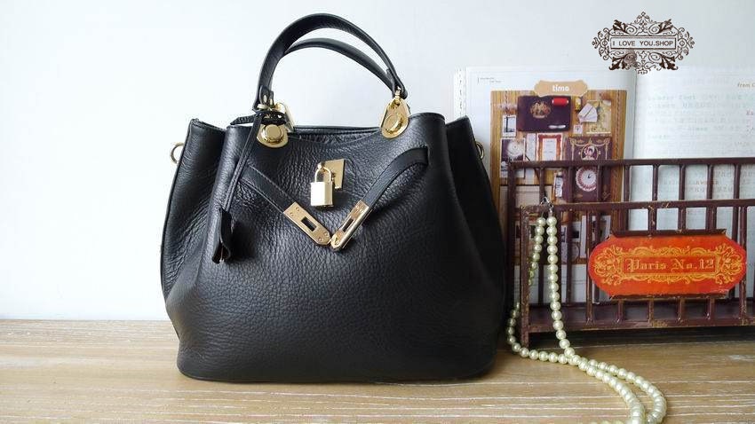 Leather Tote Bag - Shoulder Bag - Handbag - Messenger Bag - Leather Briefcase - Leather Satchel in Classic Black