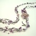 Purple agate,amethyst,shell hand-knotted on silk theard long necklace