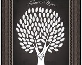Chalkboard - Wedding Signature Tree Print 16x20 inches Linen Textured Photo Print - alacartestudio Chalkboard - Wedding Signature Tree Print 16x20 inches Linen Textured Photo Print - alacartestudio