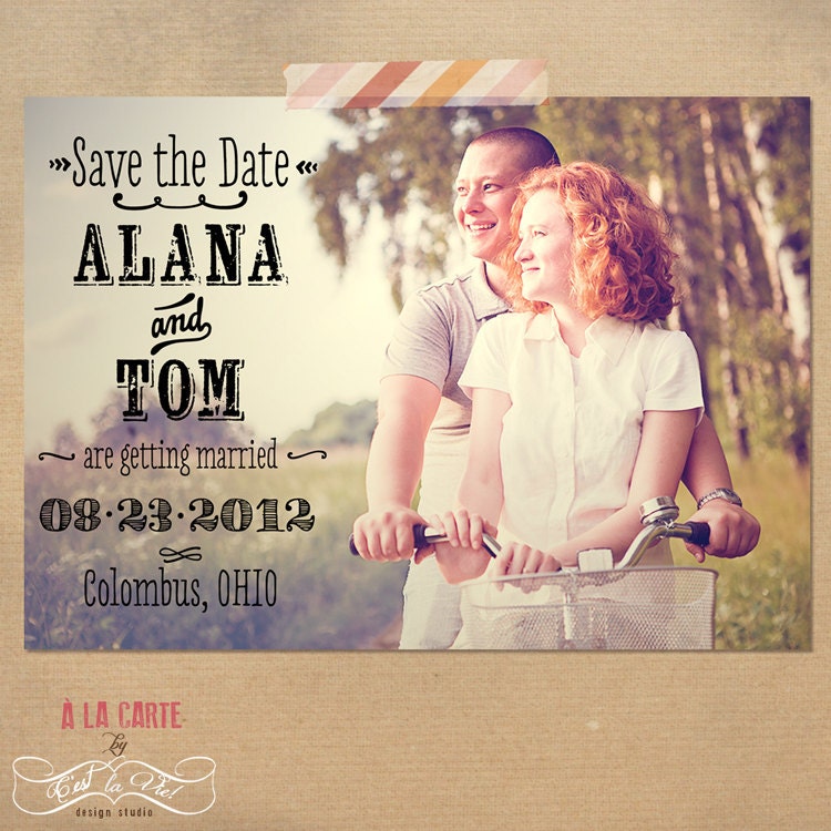 Bike Ride Save the Date Card - Wedding Stationary