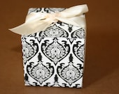 Black and White Damask Favor Boxes - Great for Weddings, Receptions, Events - Our Gorgeous Boxes Now Cost Only 0.99 Each