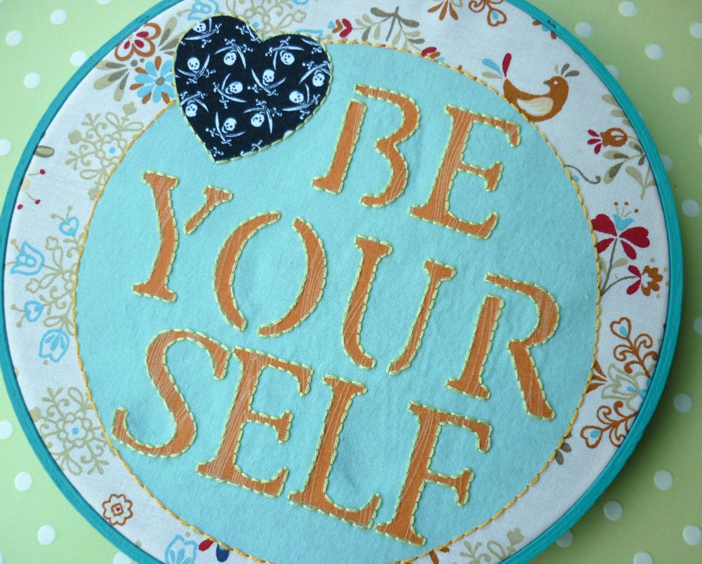 Be Yourself Embroidery Hoop Wall Art