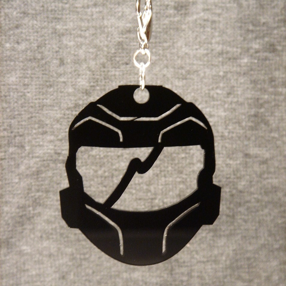 Halo Helmet "Master Chief" Pendant, Key Ring, or Zipper Pull-  Laser Cut Acrylic Necklace