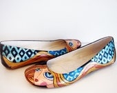 Blond Girl Flats - Hand Painted Shoes