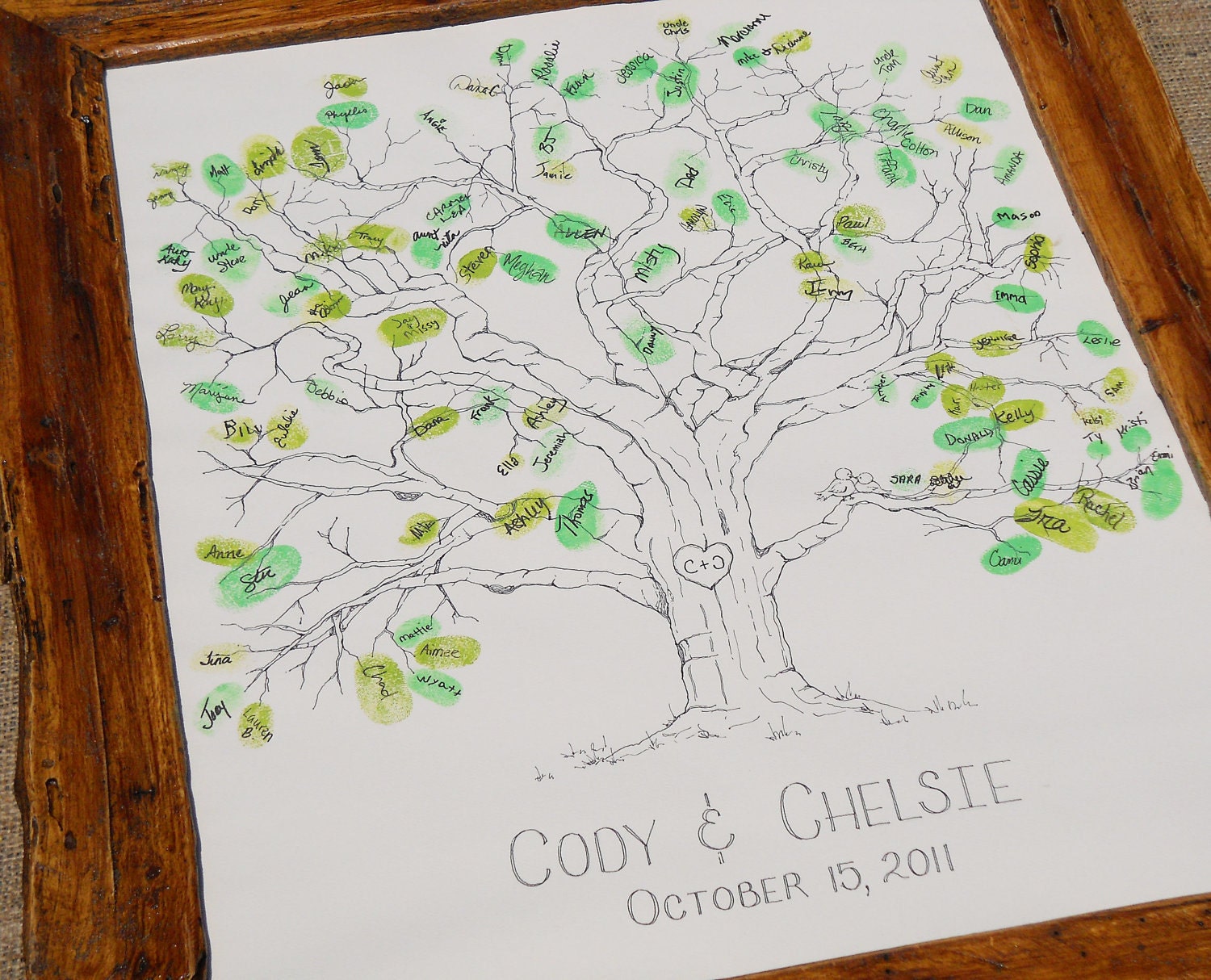 Wedding Tree Thumbprint Guest Book- X-Large Size Fits 230 and Up Thumbs
