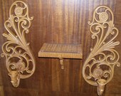 Shelf and Candle Sconce Wall Hanging and Syroco Homco Wall Sconce Vintage Candle Holder Set with Shelf